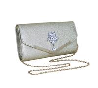 Bsbkoj Women Evening Clutch Purses, Wedding Clutch Handbag, Compact Magnetic Closure, Elegant Chain Strap, about 9.45x5.12x1.9inc, Gift Premium Quality Portable Ideal for Wife Girlfriend