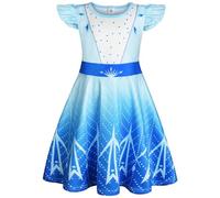 BSBUY Camicia da Notte da Ragazza, Camicia da Notte per Bambina, Bambina Pigiama Corta con Volant, Cotton Ragazza Bambina Nightdress Estate, Bambina Girocollo Camicia da Notte, per 3-12 Anni(140)