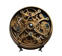 BSCKKDMN Bone China Piatti decorativi, Cool Steampunk Ingranaggi Piatto decorativo in ceramica con espositore Piatti da pranzo Artigianato Arte 10 pollici Ornamenti in ceramica Decorazione da parete