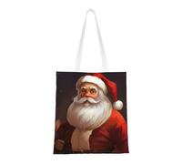 BSCKKDMN Borsa a tracolla da donna, in tela, motivo: tigre sdraiata su legno, con tasche, borsa per la spesa riutilizzabile, Babbo Natale., Taglia unica