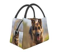 BSCKKDMN Borsa termica per il pranzo con pastore tedesco che corre per donne e uomini, grande scatola portapranzo a prova di perdite, riutilizzabile, borsa termica per il pranzo, per lavoro, picnic