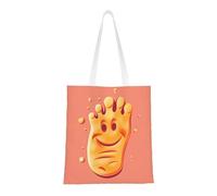 BSCKKDMN Borsa tote da donna, borsa a tracolla in tela con tasche, borsa per la spesa carina riutilizzabile, Piede Felice, Taglia unica