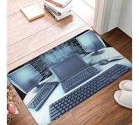 BSCKKDMN Computers and Internet, Zerbino per porta d'ingresso, per interni ed esterni, antiscivolo, assorbente, lavabile, in flanella, tappetino da bagno, antiscivolo, per cucina, portico, ufficio