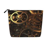 BSCKKDMN Cool Steampunk Gears Borsa per il trucco per le donne, impermeabile in lino da viaggio custodia per cosmetici leggera con cerniera borsa da toilette organizer per pennelli da trucco