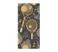 BSCKKDMN Divertente asciugamano per le mani con racchette da tennis e palline da tennis, asciugamano da bagno morbido assorbente per cucina, bagno, palestra, spa, casa, 72,9 x 35,1 cm