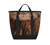 BSCKKDMN Grande borsa termica per il pranzo per donne e uomini, a prova di perdite, impermeabile, borsa termica riutilizzabile, borsa per la spesa per viaggi, spiaggia, picnic, ceppo di quercia