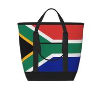 BSCKKDMN Grande borsa termica per il pranzo per donne e uomini, a prova di perdite, impermeabile, borsa termica riutilizzabile, borsa per la spesa per viaggi, spiaggia, picnic, bandiera del Sud Africa