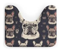 BSCKKDMN I Love - Tappeto da bagno a forma di U con bulldog francese, ultra morbido, super assorbente, tappetino da bagno antiscivolo in microfibra