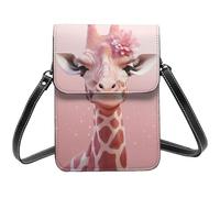 BSCKKDMN Pink Giraffe Piccole Borse A Tracolla Per Le Donne Del Telefono Cellulare Della Borsa Del Raccoglitore Del Cuoio D