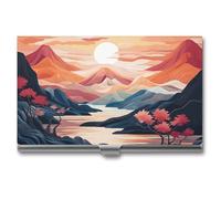 BSCKKDMN Porta biglietti da visita sottile portatile in metallo custodia per biglietti da visita calma tasca porta carte di nome portafoglio per uomini donne ufficio viaggi