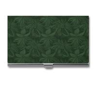 BSCKKDMN Porta biglietti da visita sottile portatile in metallo custodia per biglietti da visita Hunter verde floreale petali modello tasca porta carte di nome portafoglio per uomini donne ufficio