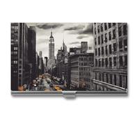 BSCKKDMN Porta biglietti da visita sottile portatile in metallo custodia per biglietti da visita Love from New York Pocket Name Card Holder Portafoglio per uomini donne ufficio viaggi