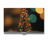 BSCKKDMN Porta biglietti da visita sottile portatile in metallo custodia per biglietti da visita piccolo albero tasca porta carte di nome portafoglio per uomini donne ufficio viaggi