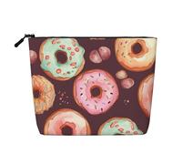 BSCKKDMN Pretty Donuts - Trousse per trucchi da donna, in lino, impermeabile, da viaggio, leggera, con cerniera, organizer per pennelli da trucco