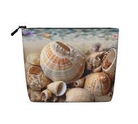 BSCKKDMN Seashells By The Seashore - Trousse per trucchi da donna, in lino, impermeabile, da viaggio, leggera, con cerniera, organizer per pennelli da trucco
