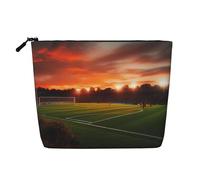 BSCKKDMN Sunset bella borsa per il trucco da donna, impermeabile, in lino, custodia per cosmetici da viaggio, leggera, con cerniera, organizer per pennelli da trucco