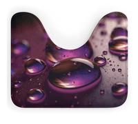 BSCKKDMN Tappeto da bagno a forma di U con gocce d'acqua viola, ultra morbido, super assorbente, tappetino da bagno antiscivolo in microfibra