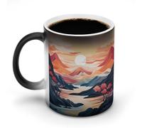 BSCKKDMN Tazza da caffè in ceramica da 325 ml, sensibile al calore, tazza da caffè magica che cambia colore, tazza da tè calma per donne e uomini