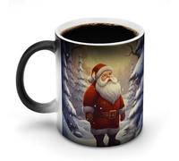 BSCKKDMN Tazza da caffè in ceramica da 325 ml, sensibile al calore, tazza da caffè magica che cambia colore, tazza da caffè Babbo Natale nella neve, tazza da tè per donne e uomini