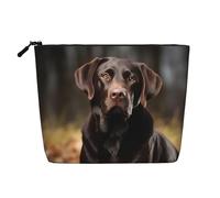 BSCKKDMN Trousse per trucchi con Labrador Retriever, da donna, impermeabile, in lino, leggera, con cerniera, organizer per pennelli da trucco