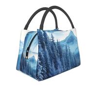 BSCKKDMN Winter Mountain - Borsa termica per il pranzo, per donne e uomini, grande, a prova di perdite, riutilizzabile, per lavoro, picnic e viaggi