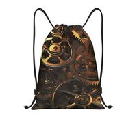 BSCKKDMN Zaino con coulisse per donne uomini borsa impermeabile con coulisse Cool Steampunk ingranaggi borse da palestra leggere