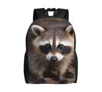 BSCKKDMN Zaino da viaggio per computer portatile, per donne e uomini, impermeabile, leggero, carino, zaino casual con cucciolo di procione