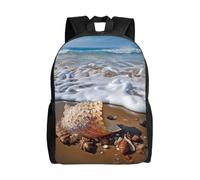 BSCKKDMN Zaino da viaggio per computer portatile, per donne e uomini, impermeabile, leggero, carino, zaino casual con mare e conchiglie