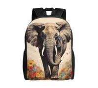 BSCKKDMN Zaino da viaggio per computer portatile, per donne e uomini, impermeabile, leggero, carino zaino con elefante dipinto casual