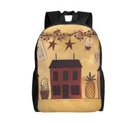 BSCKKDMN Zaino da viaggio per computer portatile, unisex, impermeabile, leggero, carino, beige, marrone, casa e frutta, zaino casual