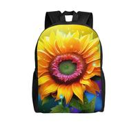 BSCKKDMN Zaino da viaggio per computer portatile, unisex, impermeabile, leggero, carino, colorato, con girasole