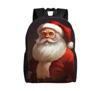 BSCKKDMN Zaino da viaggio per computer portatile, unisex, impermeabile, leggero, carino, con Babbo Natale, stile casual