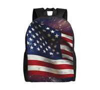 BSCKKDMN Zaino da viaggio per computer portatile, unisex, impermeabile, leggero, carino, con bandiera degli Stati Uniti, zaino casual