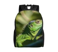 BSCKKDMN Zaino da viaggio per computer portatile, unisex, impermeabile, leggero, carino, con lucertola verde