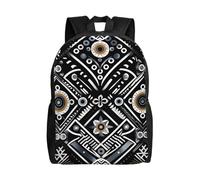 BSCKKDMN Zaino da viaggio per computer portatile, unisex, impermeabile, leggero, carino, con motivo bianco e nero, stile casual
