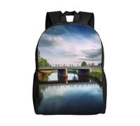 BSCKKDMN Zaino da viaggio per computer portatile, unisex, impermeabile, leggero, carino, con paesaggio olandese, stile casual