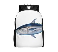 BSCKKDMN Zaino da viaggio per computer portatile, unisex, impermeabile, leggero, carino, con tonno Thunnus, stile casual