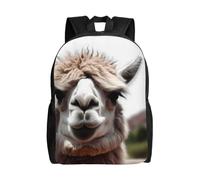 BSCKKDMN Zaino da viaggio per computer portatile, unisex, impermeabile, leggero, carino, divertente, con alpaca, lama, stile casual
