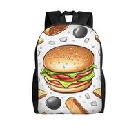BSCKKDMN Zaino da viaggio per computer portatile, unisex, impermeabile, leggero, carino, fast food, stile casual
