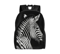 BSCKKDMN Zaino da viaggio per computer portatile, unisex, impermeabile, leggero, carino, nero e bianco, zebrato, stile casual