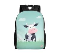 BSCKKDMN Zaino da viaggio per computer portatile, unisex, impermeabile, leggero, carino, sfondo mucca, zaino casual