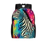 BSCKKDMN Zaino da viaggio per computer portatile, unisex, impermeabile, leggero, carino zaino colorato zebrato casual