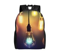 BSCKKDMN Zaino da viaggio per computer portatile, unisex, impermeabile, leggero, con lampadine luminose, stile casual