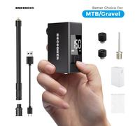 BSCOBBER Mini compressore d'aria Pompa da ciclismo per pneumatici da mountain bike Gonfiatore portatile per pneumatici da bici con indicatore digitale 150PSI Ghiaia