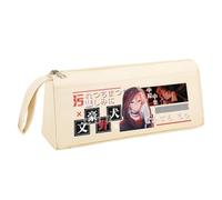 BSD - Astuccio con manico portatile, motivo anime Dazai Osamu, Nakahara Chuuya, triangolare, in tre dimensioni, grande capacità, per studenti adolescenti, Bianco Tipo 1, 21 x 9.5 x 6CM, Set di zaini