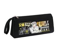 BSD - Astuccio con manico portatile, motivo anime Dazai Osamu, Nakahara Chuuya, triangolare, in tre dimensioni, grande capacità, per studenti adolescenti, Nero Tipo 2, 21 x 9.5 x 6CM, Set di zaini per