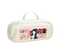 BSD Astuccio Dazai Osamu Anime Ranpo Edogawa, nero e bianco, semplice e alla moda, doppia cerniera, grande capacità, con tracolla, organizer per trucchi e articoli di cancelleria, per studenti