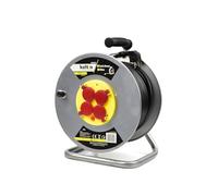 BSD Avvolgicavo elettrico professionale 3x2,5mm - 50 metri con fusibile termico e 4 prese 230V per casa, giardino e officina.