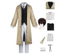 BSD - Costume per cosplay di Dazai Osamu, Nakahara Chuuya/Yosano Akiko, set completo per cosplay di Nakajima Atsushi, con pantaloni o gonna, con parrucca, per Halloween, per donne e uomini