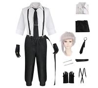 BSD - Costume per cosplay di Dazai Osamu, Nakahara Chuuya/Yosano Akiko, set completo per cosplay di Nakajima Atsushi, con pantaloni o gonna, con parrucca, per Halloween, per donne e uomini